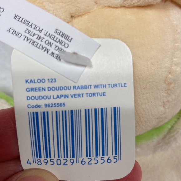 NWT DOUDOU FLAT PUPPET RABBIT TURTLE GREEN KALOO lovey security Blankie - Picture 6 of 6